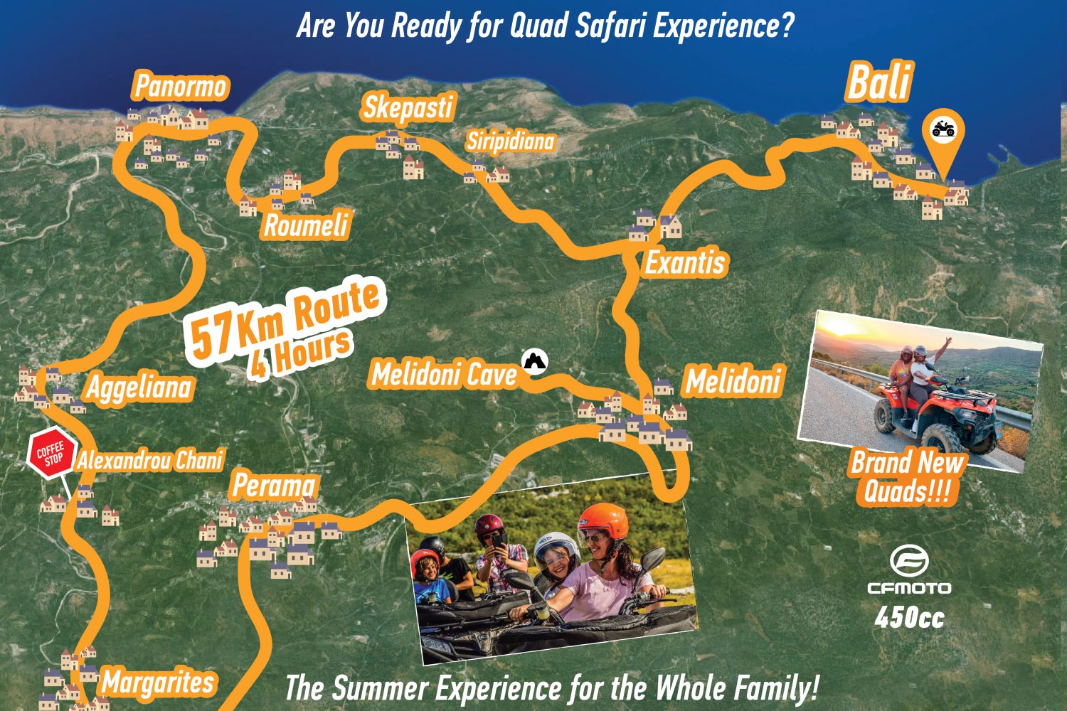 Bali Quad ATV Tour Map